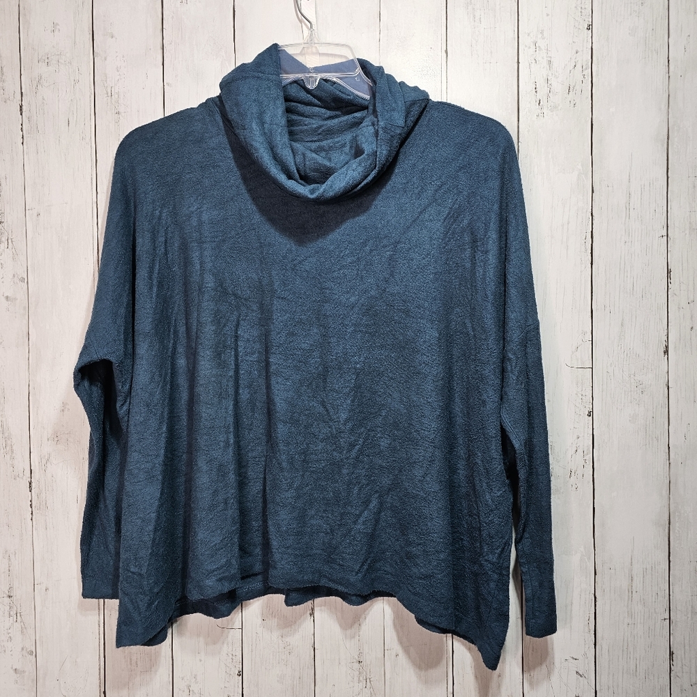 Anthropologie Capote Women's Teal Leann Oversized Cowl Neck L/S  Size Medium.